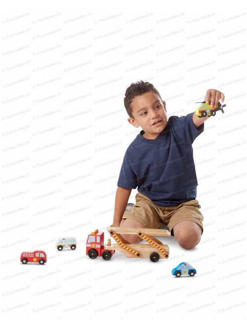 Wooden Emergency Vehicle Carrier - Ages 3+